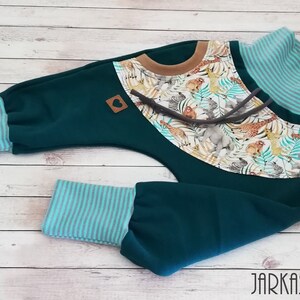 size 80 Sweat-Baggy pants &quot;Exotic animals&quot;, baby pants, children&#39;s pants, sweatpants, pants with pocket, sweat pants, pants, pants, harem pants