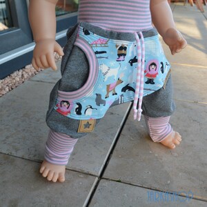Size 44 - 122 Sweat-Baggy-Pants &quot;Inuits&quot; pink-grey, baby pants, children&#39;s pants, sweatpants, pants with pocket, wax pants, pants, harem pants