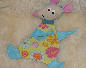 Sleffles with name "Mulschen" yellow blue