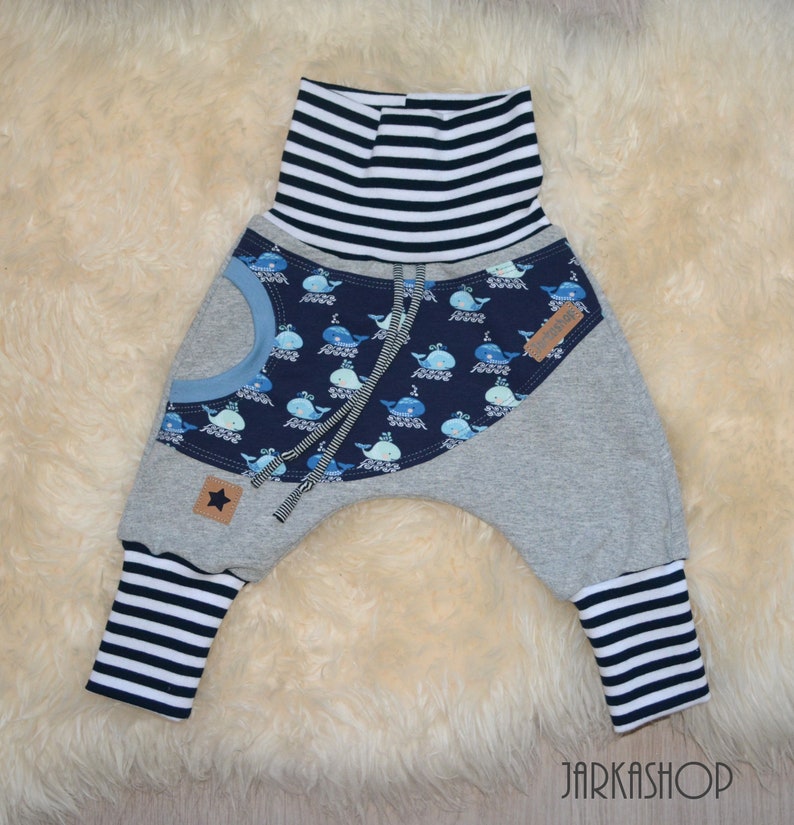 gray children Pants guard pants girls young Size 44-122 sweatbaggy pants whale Blue Pumphosis baby Harem pants Sweathose
