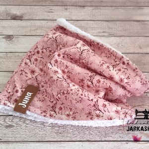Size 47-49KU Baby/Children&#39;s Loop Scarf, &quot;Flower Field Old Pink&quot; as desired with name, winter tube scarf, loop scarf, children&#39;s scarf, personalized