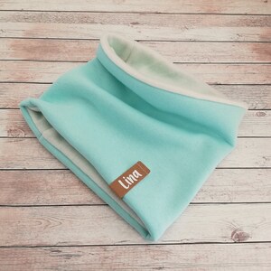 Baby/Kids Winter Loop Scarf,&#39;Hellmint Winter sweat with fleece&#39; by wish with name, hose scarf, children&#39;s scarf, personalization
