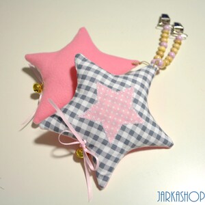 Caravan trailer with name star grey pink