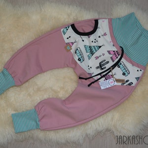 Size 44 - 122 Sweat-Baggy-Pants &quot;Tipis&quot; old pink-mint, baby pants, children&#39;s pants, sweatpants, pants with pocket, wax pants, pants, harem pants