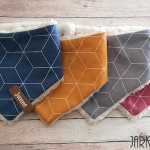 Baby scarf with teddy plush crystal diamonds, personalized, scarf, baby scarf, triangle scarf, scarf with name, winter scarf