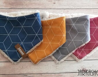 Baby scarf with teddy plush crystal diamonds, personalized, scarf, baby scarf, triangle scarf, scarf with name, winter scarf