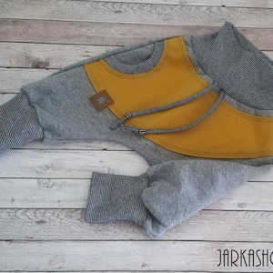 Size 44 - 122 Sweat-Baggy Pants light grey mustard yellow, pants, sweatpants, pants, kids, baby, mitwachshose, harem pants, girls