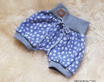 size 56/62 Shorts "dots light blue-white", summer pants, shorts, muslin pants, pants, baby pants, children's pants