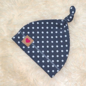 Knotted hat &quot;Dots&quot; grey-light grey, hat, children&#39;s hat, baby hat