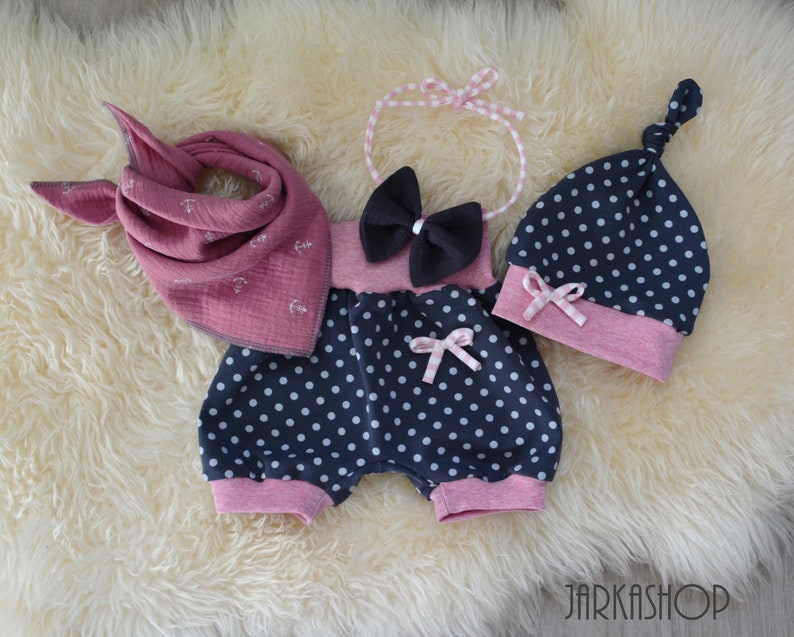 First Ingets Gift Kids Set Set Baby Birth Baby Set Points Grey-Pink Baby Outfit 56-116; 4 tlg Size