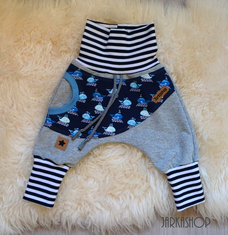 gray children Pants guard pants girls young Size 44-122 sweatbaggy pants whale Blue Pumphosis baby Harem pants Sweathose
