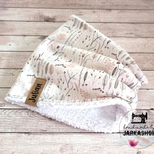 Baby/Children&#39;s Loop Scarf, &quot;Flowers delicate pastel 2&quot; as desired with name, winter tube scarf, loop scarf, children&#39;s scarf, personalization