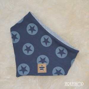 Baby reversible scarf &quot;Stars&quot; grey/grey, personalized, scarf, baby scarf, children&#39;s scarf, triangular scarf, scarf with name Active