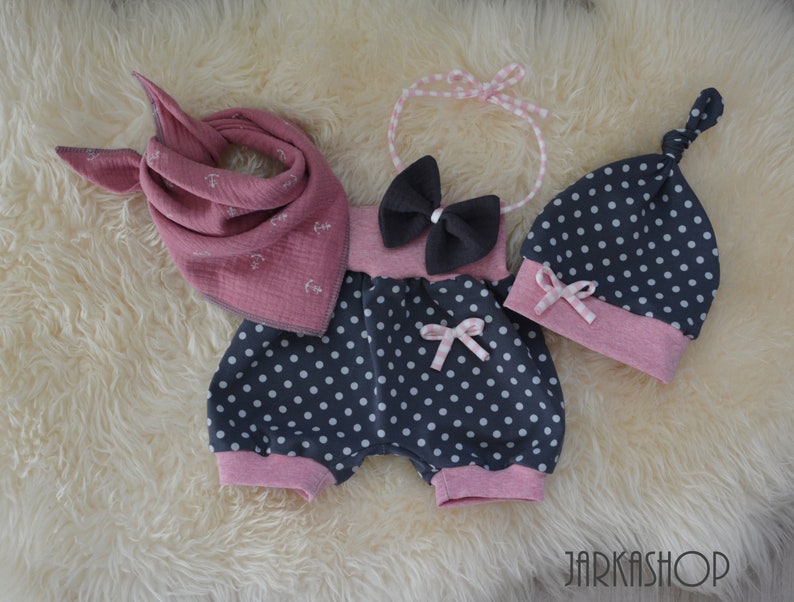 First Ingets Gift Kids Set Set Baby Birth Baby Set Points Grey-Pink Baby Outfit 56-116; 4 tlg Size
