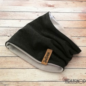 Baby/Children&#39;s Winter Loop Scarf,&quot;Anthracite Winter Sweat with Fleece&quot; as desired with name, tube scarf, loop scarf, children&#39;s scarf, personalization