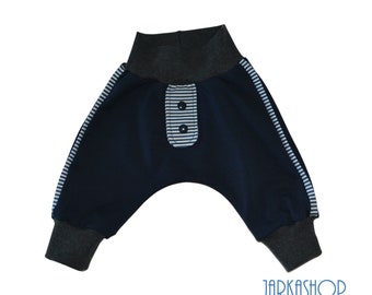 Size 56; Baby pants, "stripes" blue/white, children's pants, sweatpants, pants, pants, harem pants