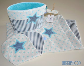 Starter Kit for Baby grey-turquoise with star