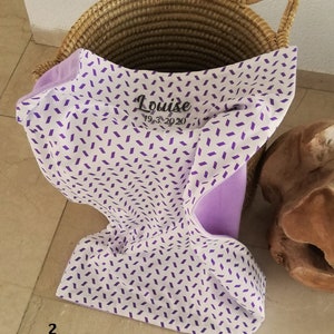 Baby deken incl. met naam en geboortedatum katoen/fleece, kruipende deken, knuffeldeken, kinderwagendeken, omwikkelingsstootkussen voor op de gaan