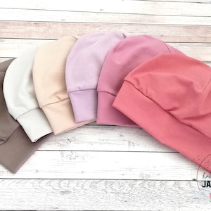 Light baby/kids beanie, cotton jersey beanie, beanie with name, &quot;solid color&quot;, beanie, girl, young,kids hat,baby hat, kids hat