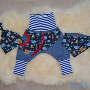 Gr. 62; 3 pcs. Babyset &quot;Maritim&quot; Blue/Colorful