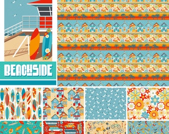 Surf's Up by Barb Tourtillotte for Henry Glass Fabrics fat quarter bundle. NEW!