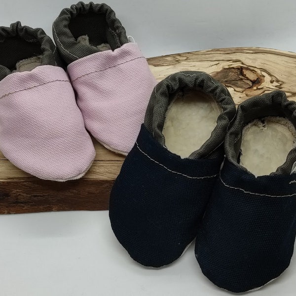 Crawling shoes vegan, vegan slippers made of cotton, slippers, walking shoes, barefoot shoes, crawling baby shoes, children's shoes, anti-slip shoes