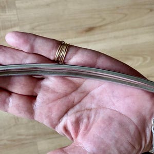 Seltene Vintage, MCM, Chrom, Lot von 3 Möbelgriffen. 24 cm DIY