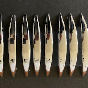 Vintage Chrome Cabinet Pulls Drawer Handles Retro Vibe Mid-Century Modern DIY Project Kitchen Hardware Salvaged Reclaimed.