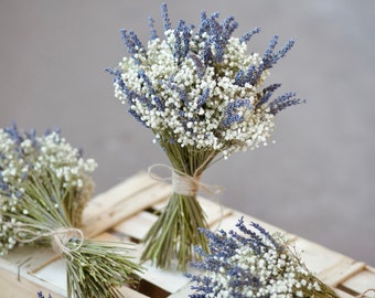 Dried Gypsophila Bride Bouquet/ Lavender Boho Wedding/ Lavender Bouquet / Bridesmaids Gift/ Wedding Dried Flower