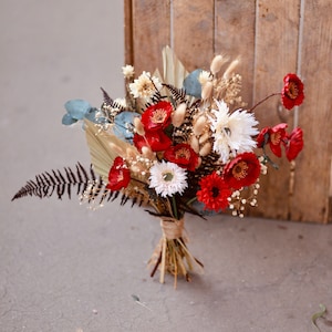 Burgundy Bridal Bouquet ,Autumnal Wedding, Peach Salmon Bouquet,Dried Flower Arrangement,Boho Bridal Bouquet, Eucalyptus Bouquet