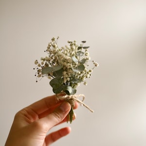 Dried Eucalyptus Wreath for Bride /Bridesmaids/ Flower Girls / Rustic Wedding Flower/ Babys Breath Hair Crown / Floral Head Pieces image 9