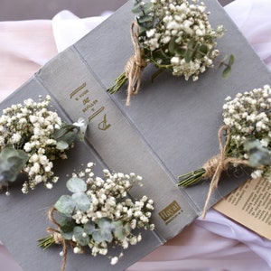 Dried Eucalyptus Wreath for Bride /Bridesmaids/ Flower Girls / Rustic Wedding Flower/ Babys Breath Hair Crown / Floral Head Pieces image 8