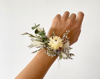 Corsage de poignet de demoiselle d’honneur / Bracelet pour demoiselles d’honneur / Bracelet allemand Statice