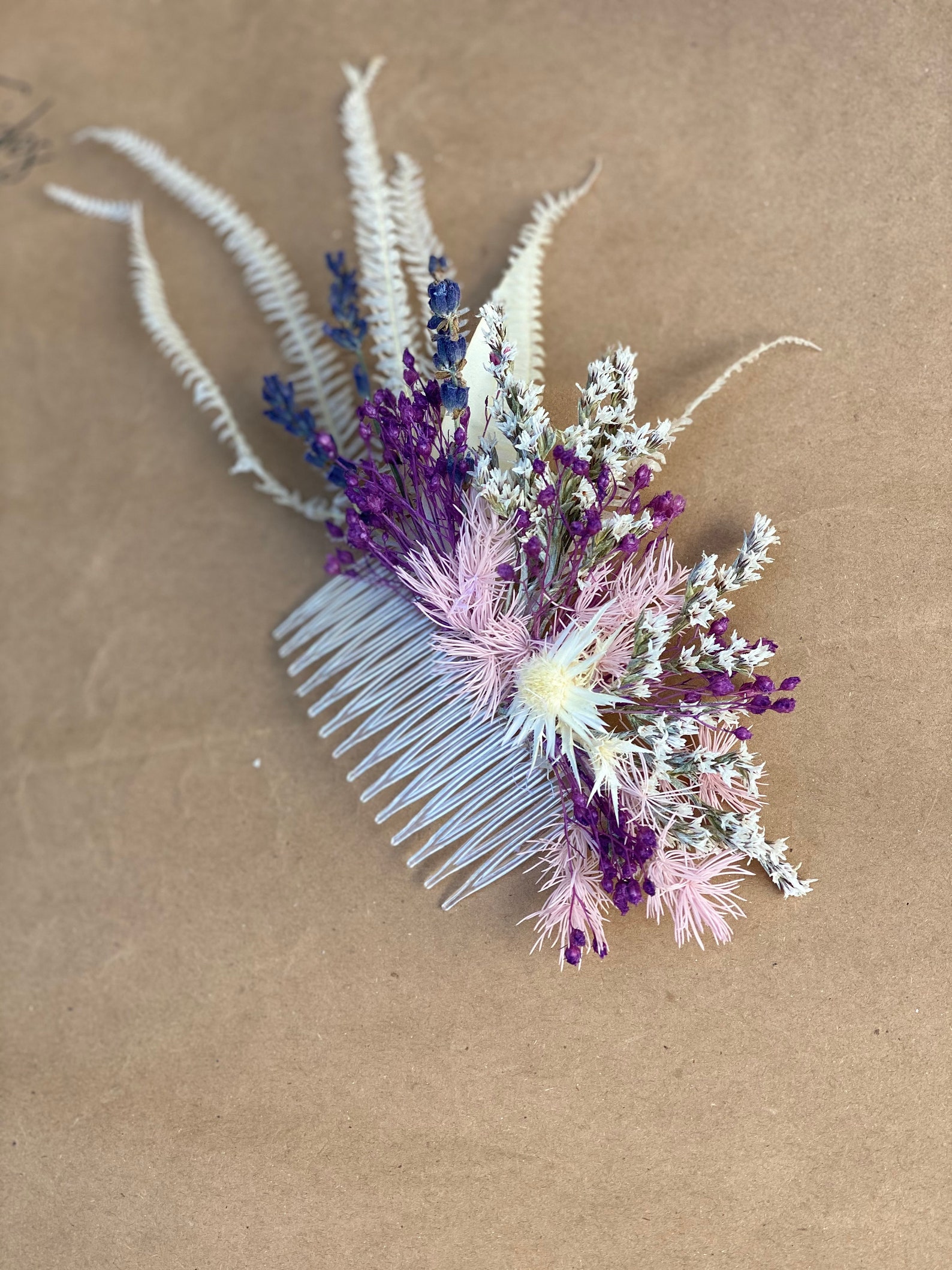 Bridal Hair Comb/boho Wedding/ Dried Flower/ Bridesmaids Etsy