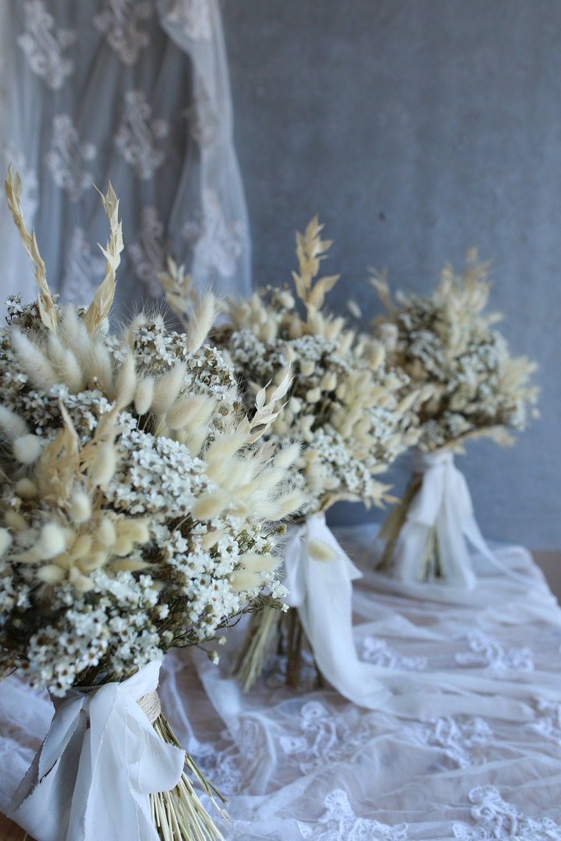Dried flower Bridal bouquet,Flower comb,Rustic Wedding flower ,Dried boutonniere,Dried Flower Boho wedding, Bridesmaids ,Wedding bracelet image 2