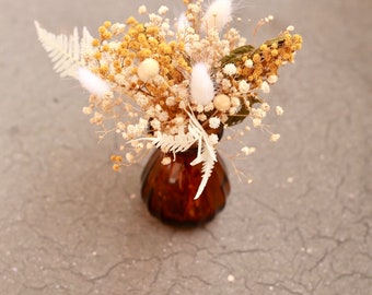 Wedding Decoration/ Home Decoration Dried Flowers / Mini Vases Arrangement / Table Arrangement/ Small Mimosa Bouquet