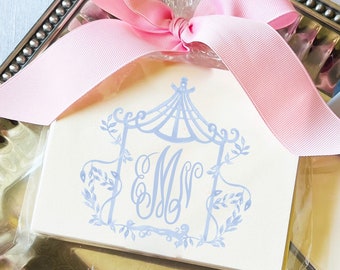 Monogrammed Notecards | Chinoiserie | Stationery Gift | Personalized Note Cards | Monogrammed Crest | Thank You Cards | Wedding Stationery