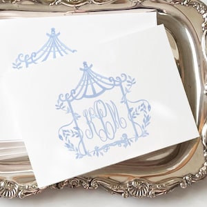 Chinoiserie Monogrammed Notecards: Personalized Stationery Set