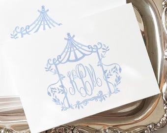 Chinoiserie Monogrammed Notecards: Personalized Stationery Set