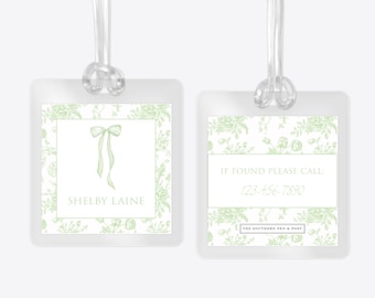 Personalized Bag Tag: Laminated Backpack, Lunchbox, Diaper Bag, Stroller, School