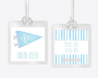 Personalized Bag Tag: Laminated Backpack, Lunchbox, Diaper Bag, Stroller, School