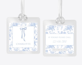 Personalized Bag Tag: Laminated Backpack, Lunchbox, Diaper Bag, Stroller, School
