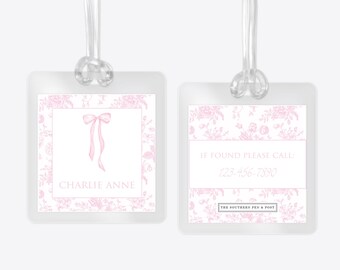 Personalized Bag Tag: Laminated Backpack, Lunchbox, Diaper Bag, Stroller, School