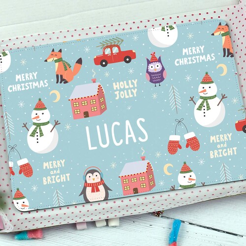 Christmas Placemat Personalised for Kids Cute Xmas Custom Etsy