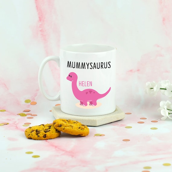 Personalized Travel Mug for Mom Mothers day gift listing children/'s names of their favorite Mommy or Mummysaurus!