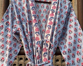 Robes, Lightweight pure cotton kimono robe, ladies night gown, kimono dressing gown, bridesmaid gowns, sustainable women bathrobe, Kimono