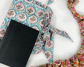 Handmade Quilted Floral Bible Cover with Bow: Christian Gift