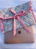Hand Block Printed Quilted Laptop Sleeve with Bow | Blue Floral Eco-Friendly Cotton Case | MacBook Pro/Air 13"-15" Cover | Electronics Cases product logo