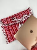 Hand Block Printed Laptop Sleeve: Red Floral Quilted Cotton MacBook Case product logo