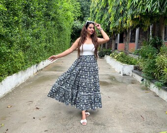 スカート Printed Cotton Long Skirt FOULARD38 PRINTED COTTON il_340x270.6178431022_pici.jpg
